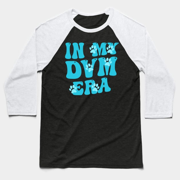 In My DVM Era, A Colorful Floral Tribute to Veterinary Passion Baseball T-Shirt by Rishirt